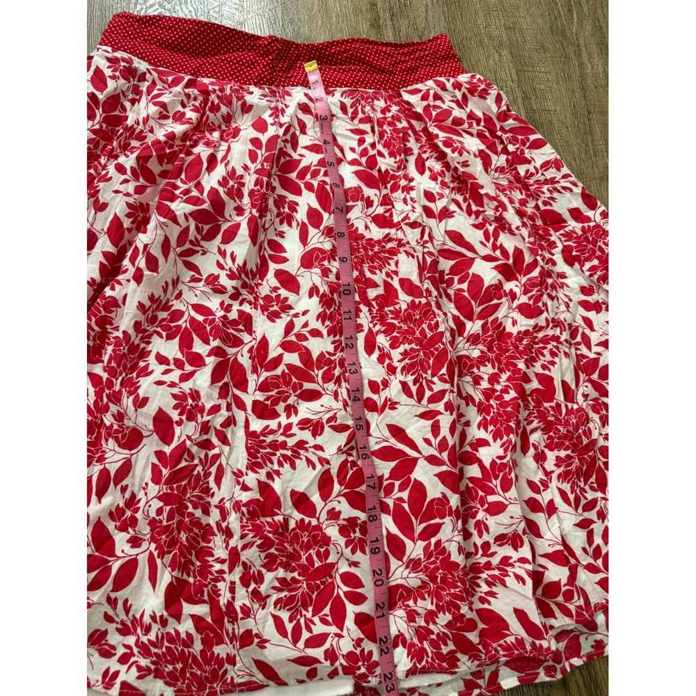 Ixia Red White Floral Polka Dot A-Line Skirt L Large Made in USA Boho Lined - Picture 6 of 7
